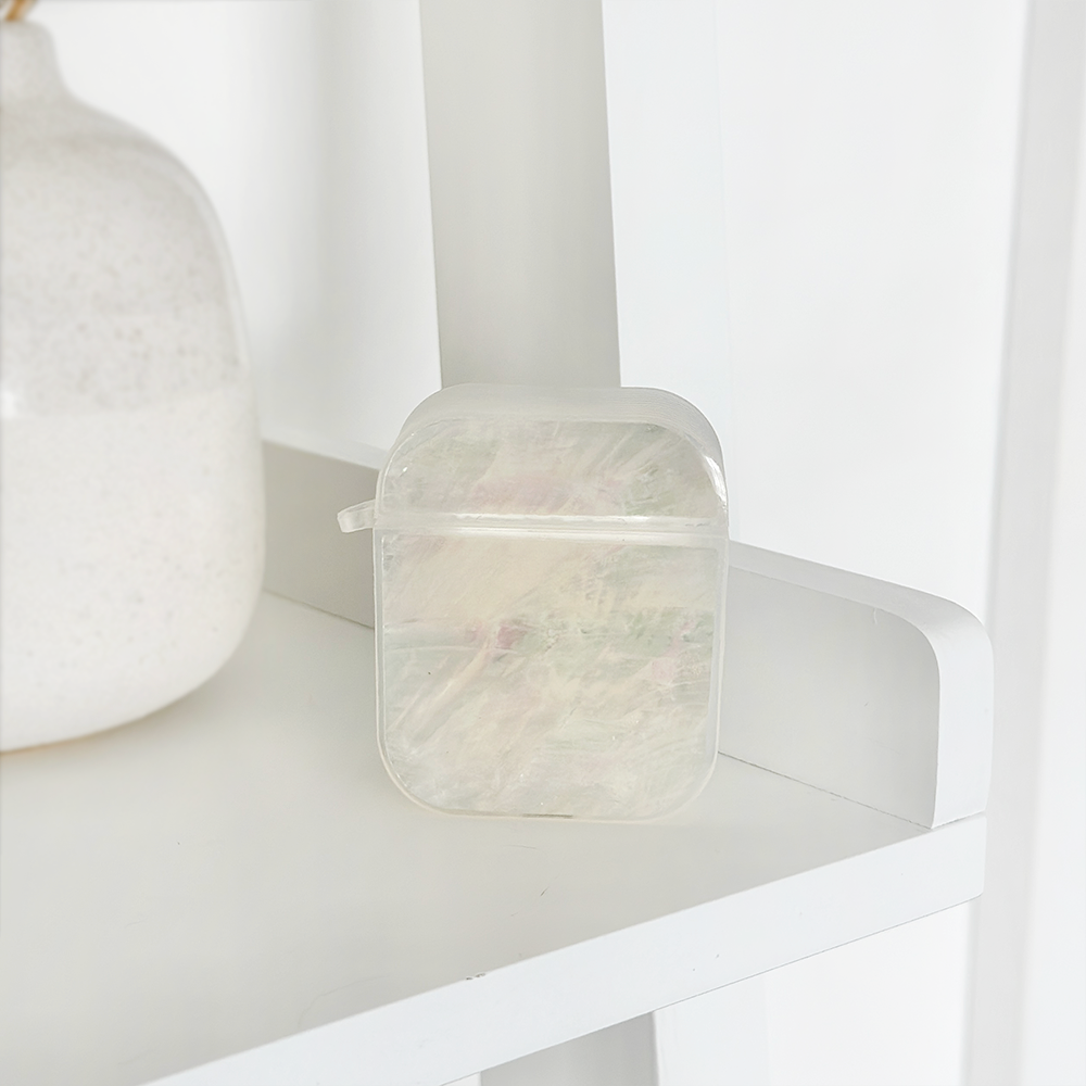 Real Natural Shell Airpods Case - White
