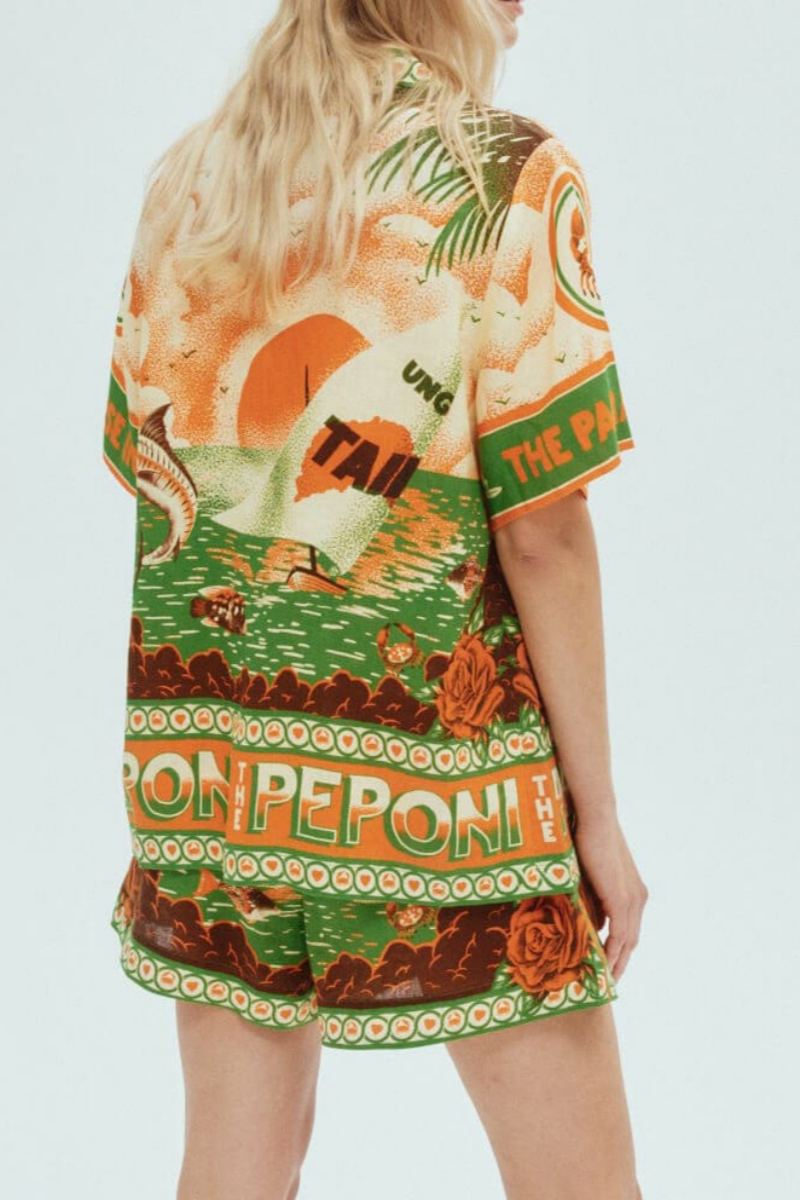 Unique Printed Sunny Afternoon Printed Shorts Two-Piece Set