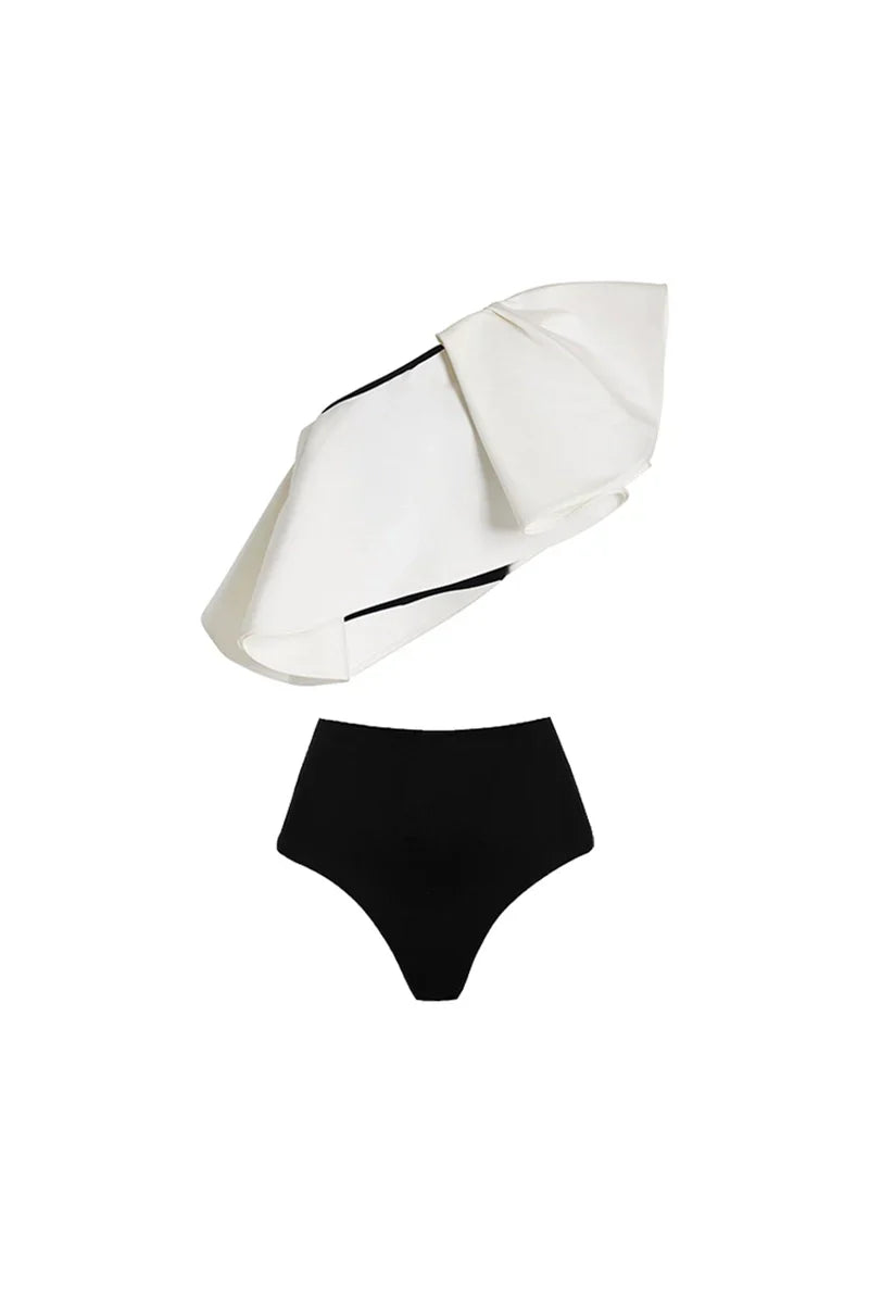 Bikini Set with Polka Dot Wrap Skirt