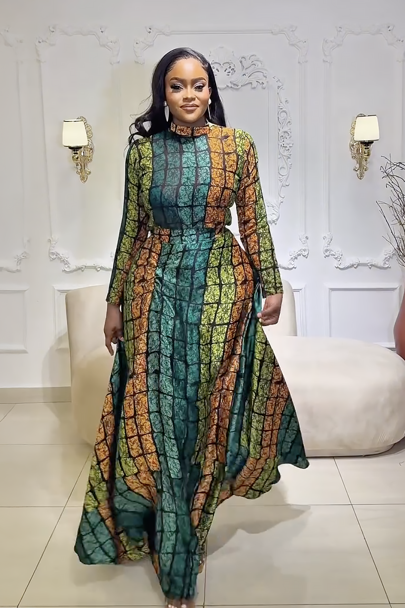 Emerald Kente Royalty Skirt Set