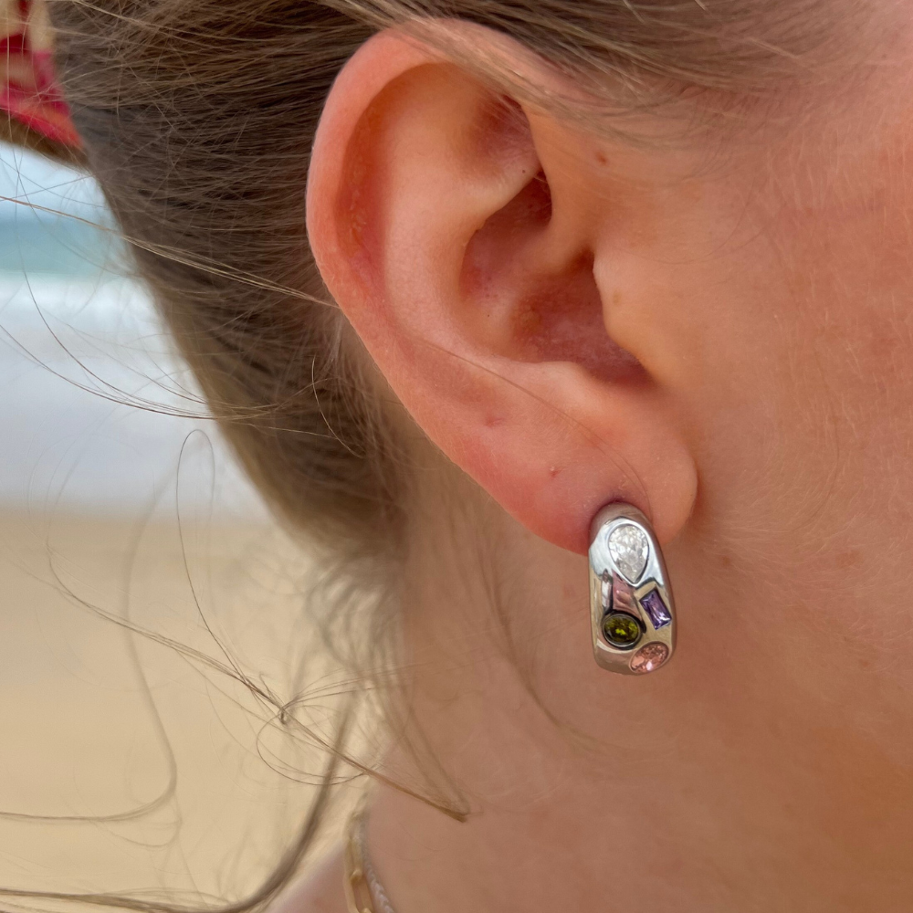 Değerli Taş Sıçraması Küpeler