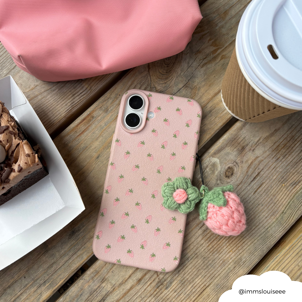 Phone Charm - Pink Strawberry