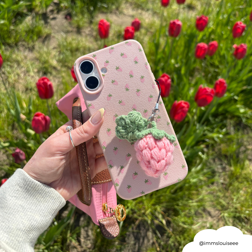 Phone Charm - Pink Strawberry