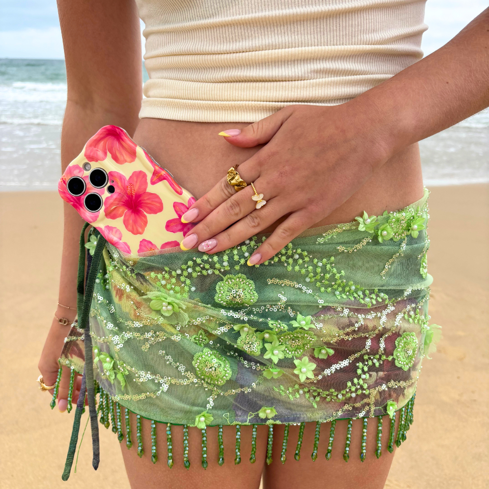 Wavy Phone Case - Island Girl Butter Yellow Hibiscus