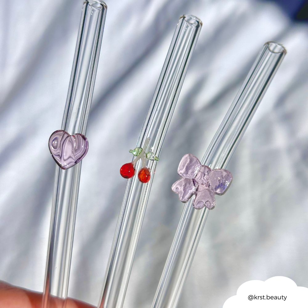 Cam Pipet Seti - Pembe Kurdele