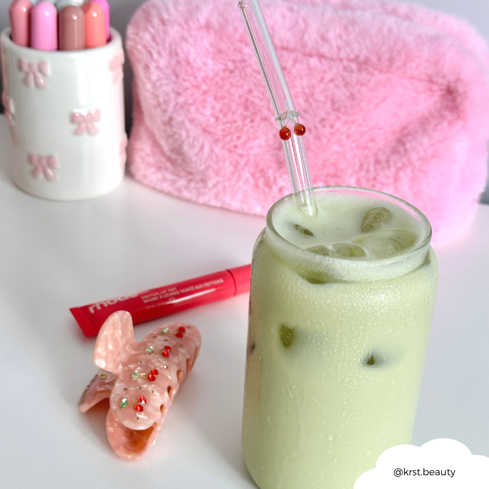 Kiraz Desenli Cam Pipet Seti