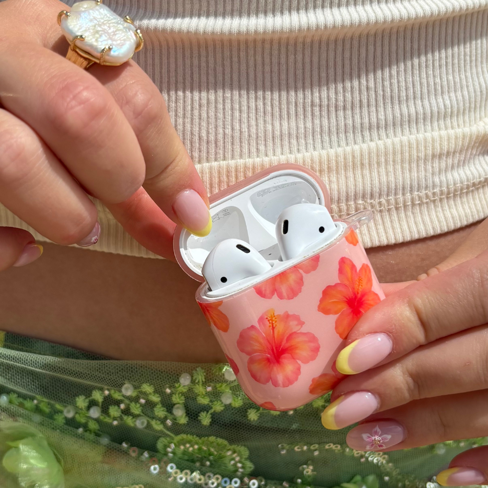 Airpods Case - Island Girl Pink Hibiscus