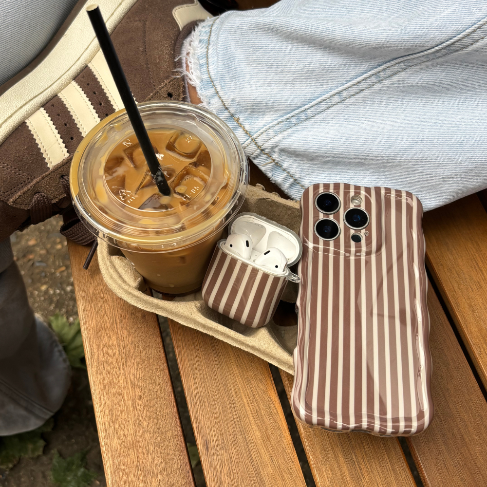 Airpods Kılıfı - Kestane Çizgili