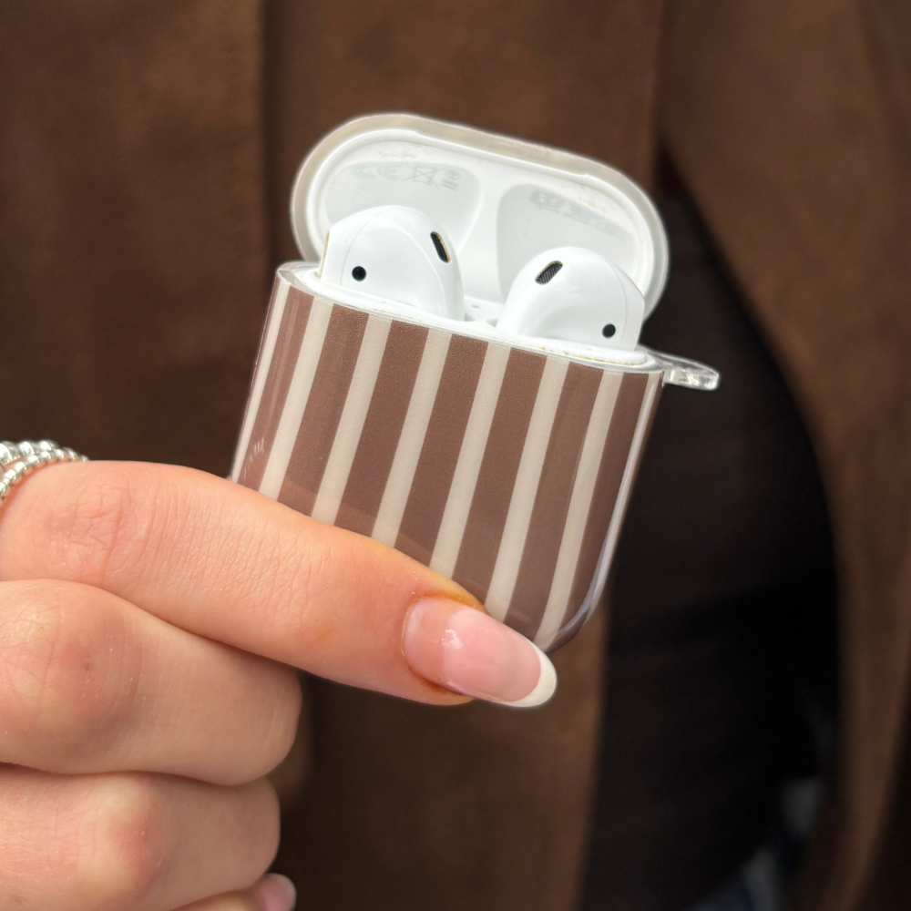 Airpods Kılıfı - Kestane Çizgili