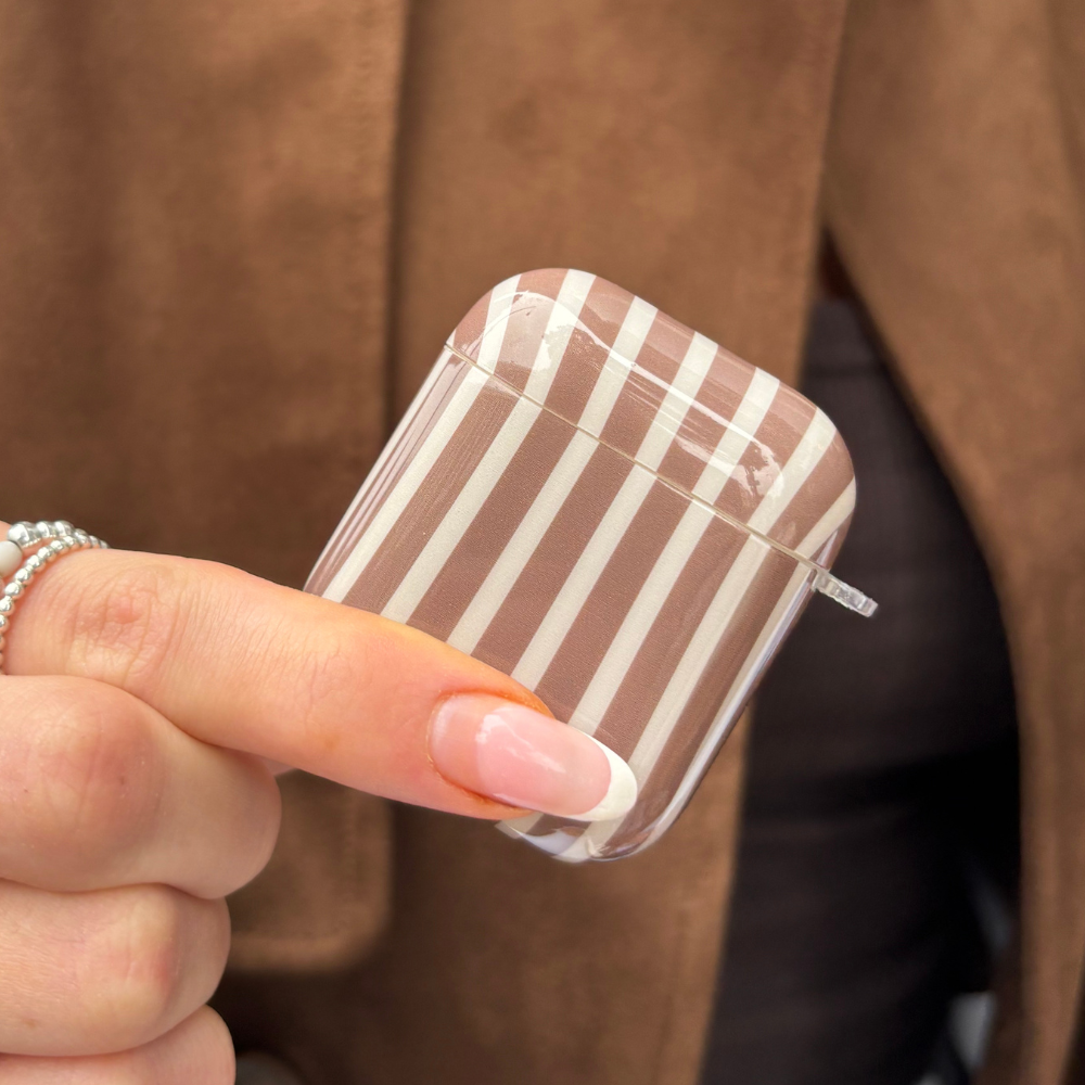 Airpods Kılıfı - Kestane Çizgili