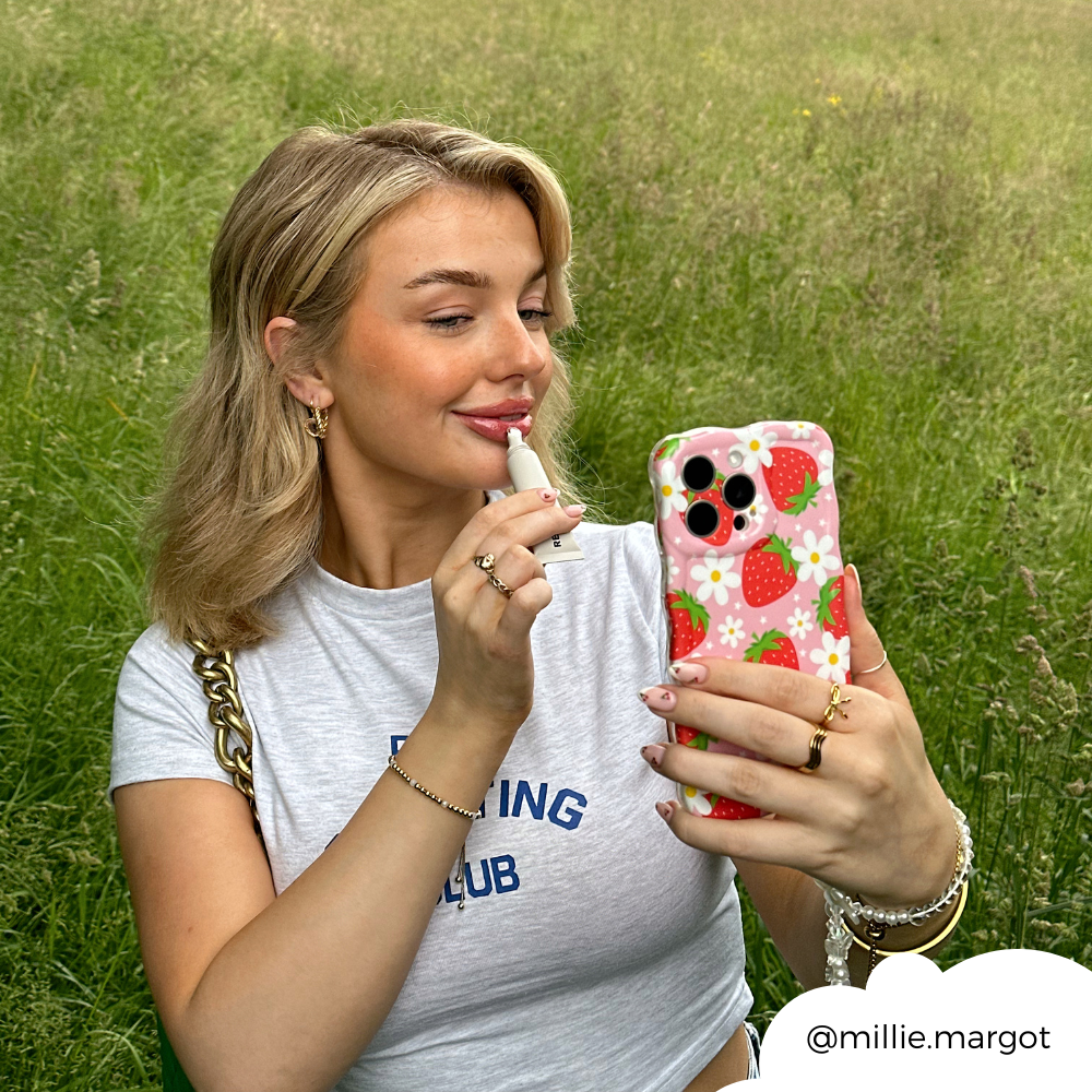 Dalgalı Telefon Kılıfı - Sevimli Çilek