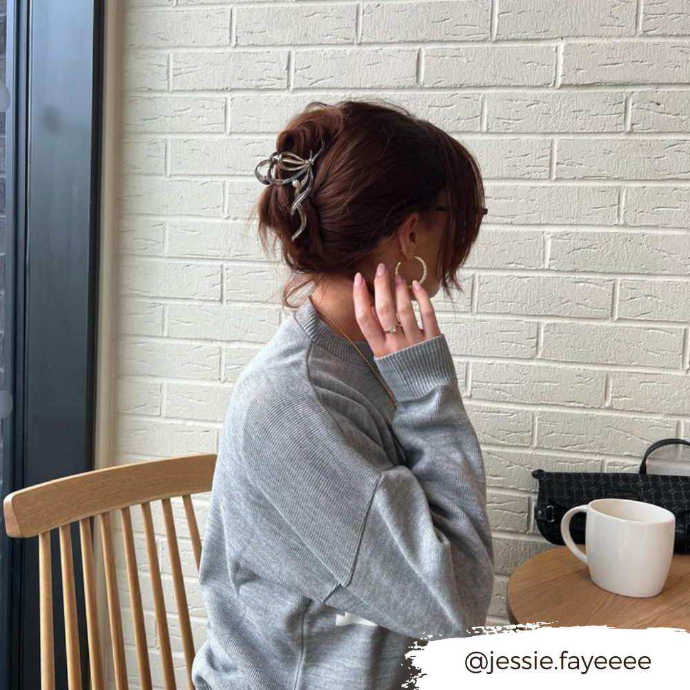 Silver Bow Claw Clip