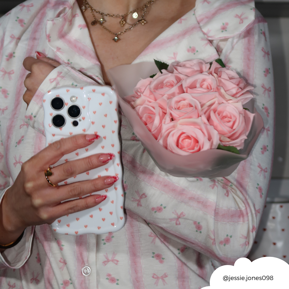 Wavy Phone Case - Mini Hearts