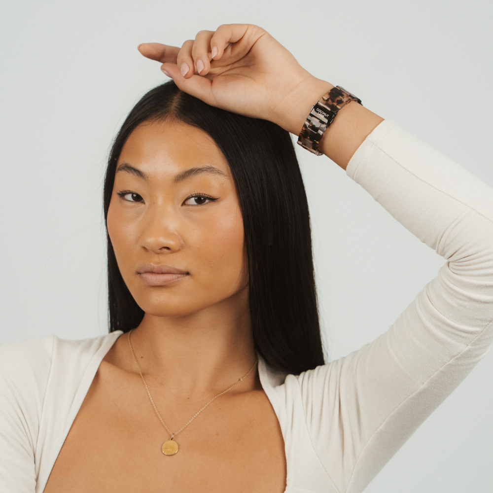 Lüks Fildişi Kaplumbağa Desenli Apple Watch Kayışı