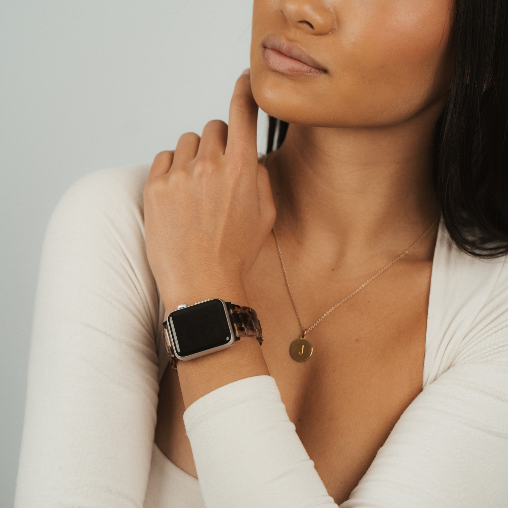 Lüks Fildişi Kaplumbağa Desenli Apple Watch Kayışı