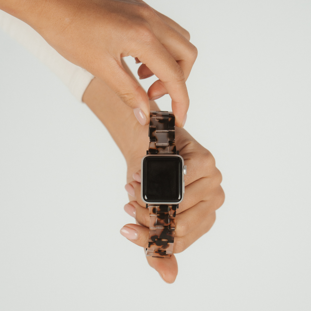 Lüks Fildişi Kaplumbağa Desenli Apple Watch Kayışı