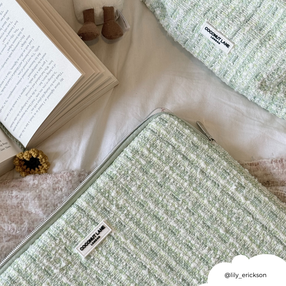 Matcha Textured Tweed Laptop Sleeve