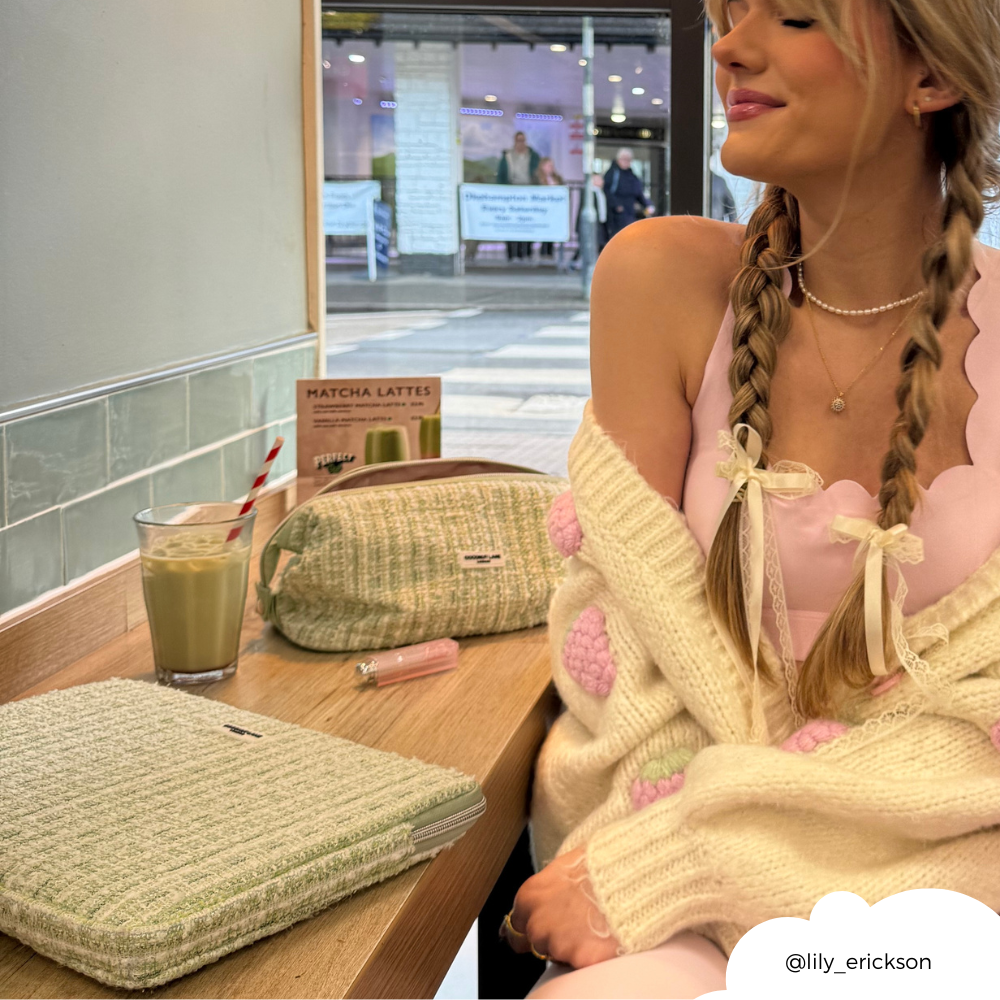 Matcha Textured Tweed Laptop Sleeve