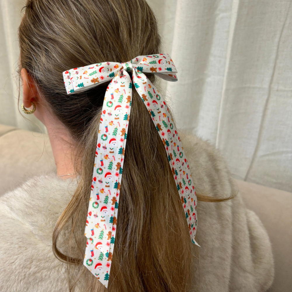 Ribbon Bow Clip - Christmas Party
