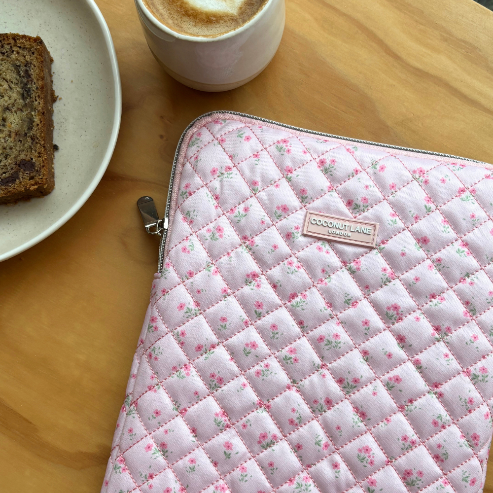 Quilted Ditsy Floral Pink iPad Sleeve