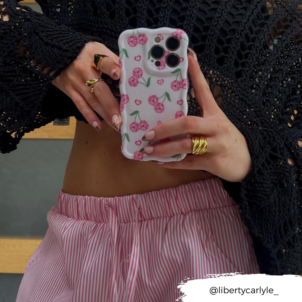 Dalgalı Telefon Kılıfı - Disko Kirazları