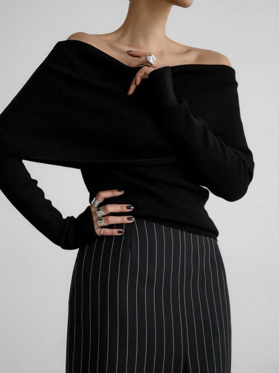 Chic Bardot Fitted Winter Sweater