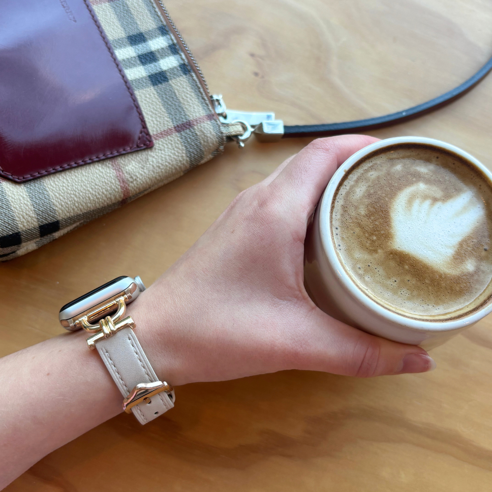 Vegan PU Leather Apple Watch Strap - Oat