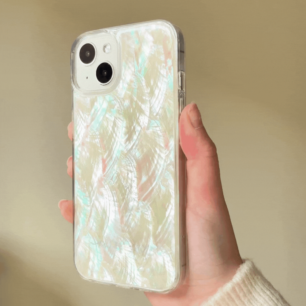 Gerçek Doğal Deniz Kabuğu Telefon Kılıfı - Beyaz