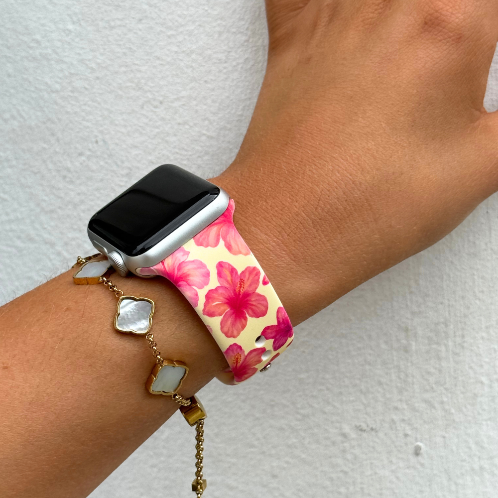 Ada Kızı Tereyağı Sarısı Hibiskus Apple Watch Kayışı
