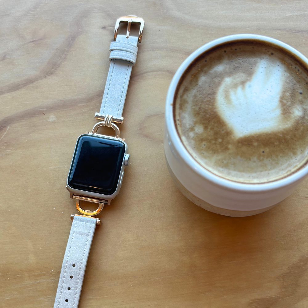 Vegan PU Leather Apple Watch Strap - Oat