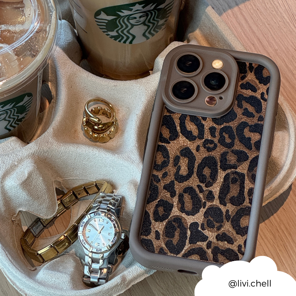 Mocha Leopar Desenli Telefon Kılıfı