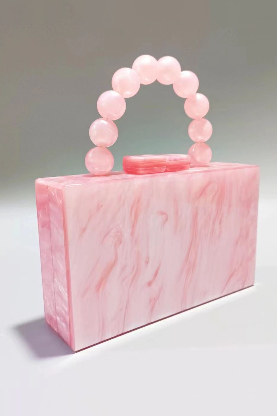 Beaded Chain Marbling Handbag