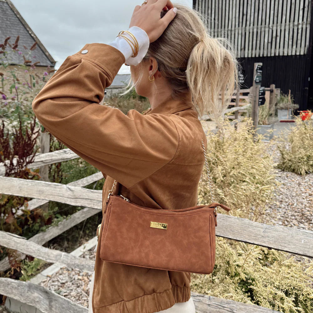 Köpek Gezdirme Çantası - Bej Süet