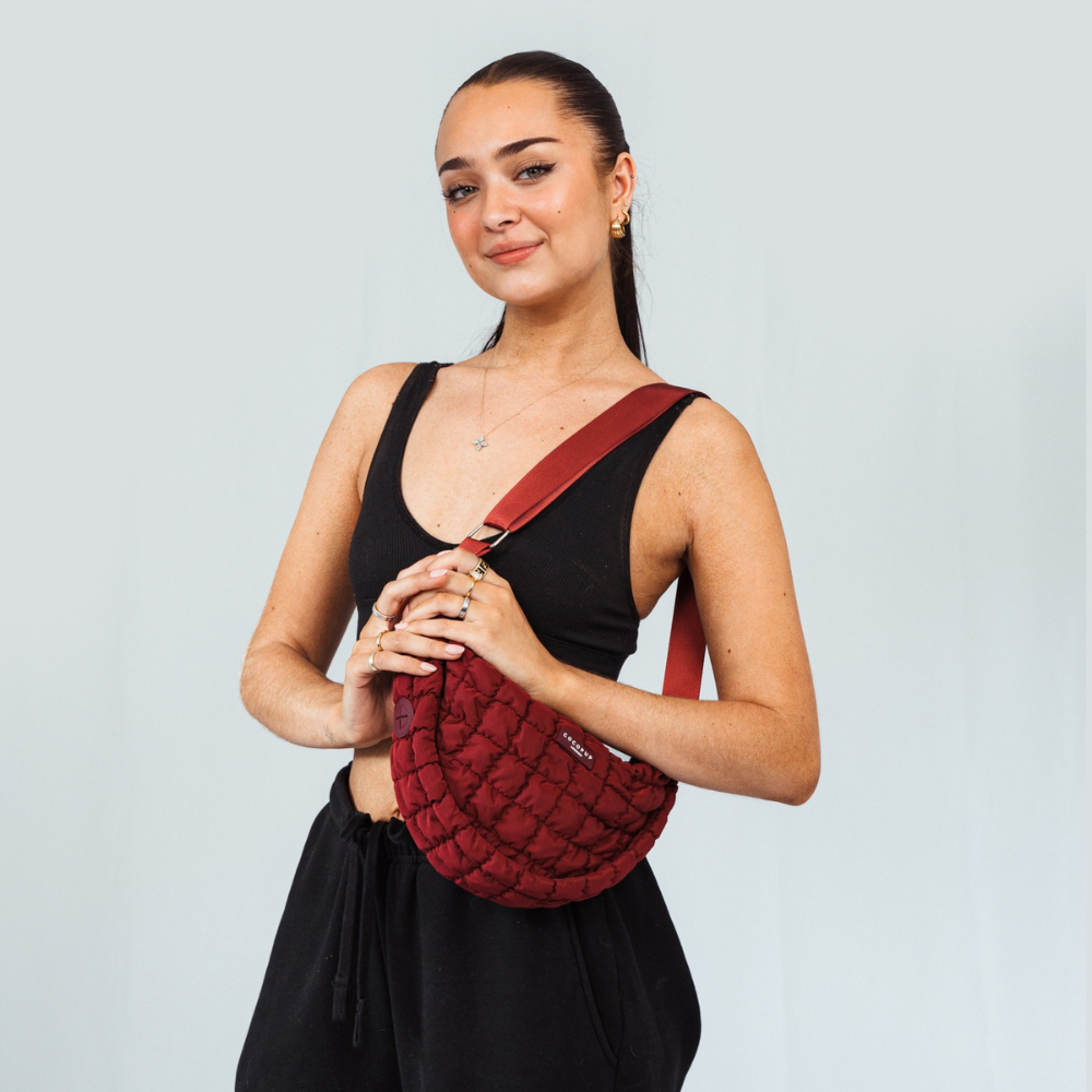 Çapraz Askılı Hilal Şekilli Köpek Gezdirme Çantası Seti - Merlot