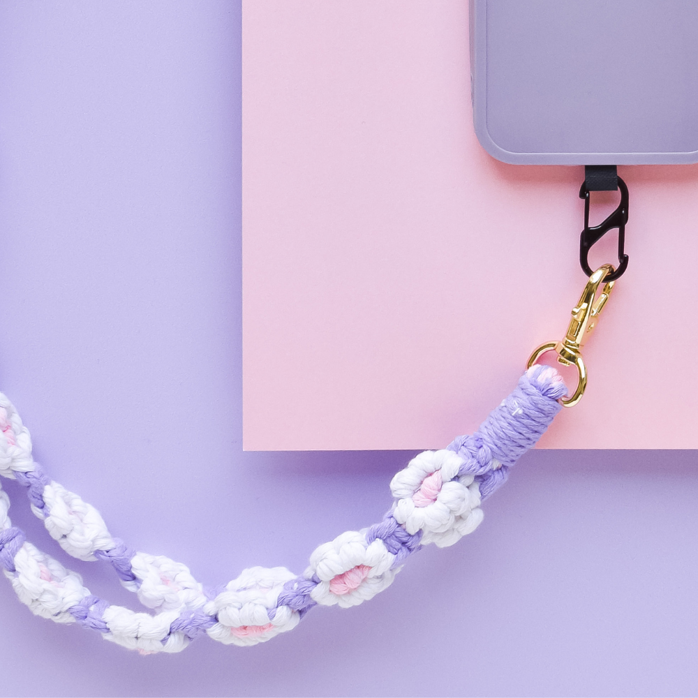 Crochet Flower Phone Lanyard Bundle - Lilac