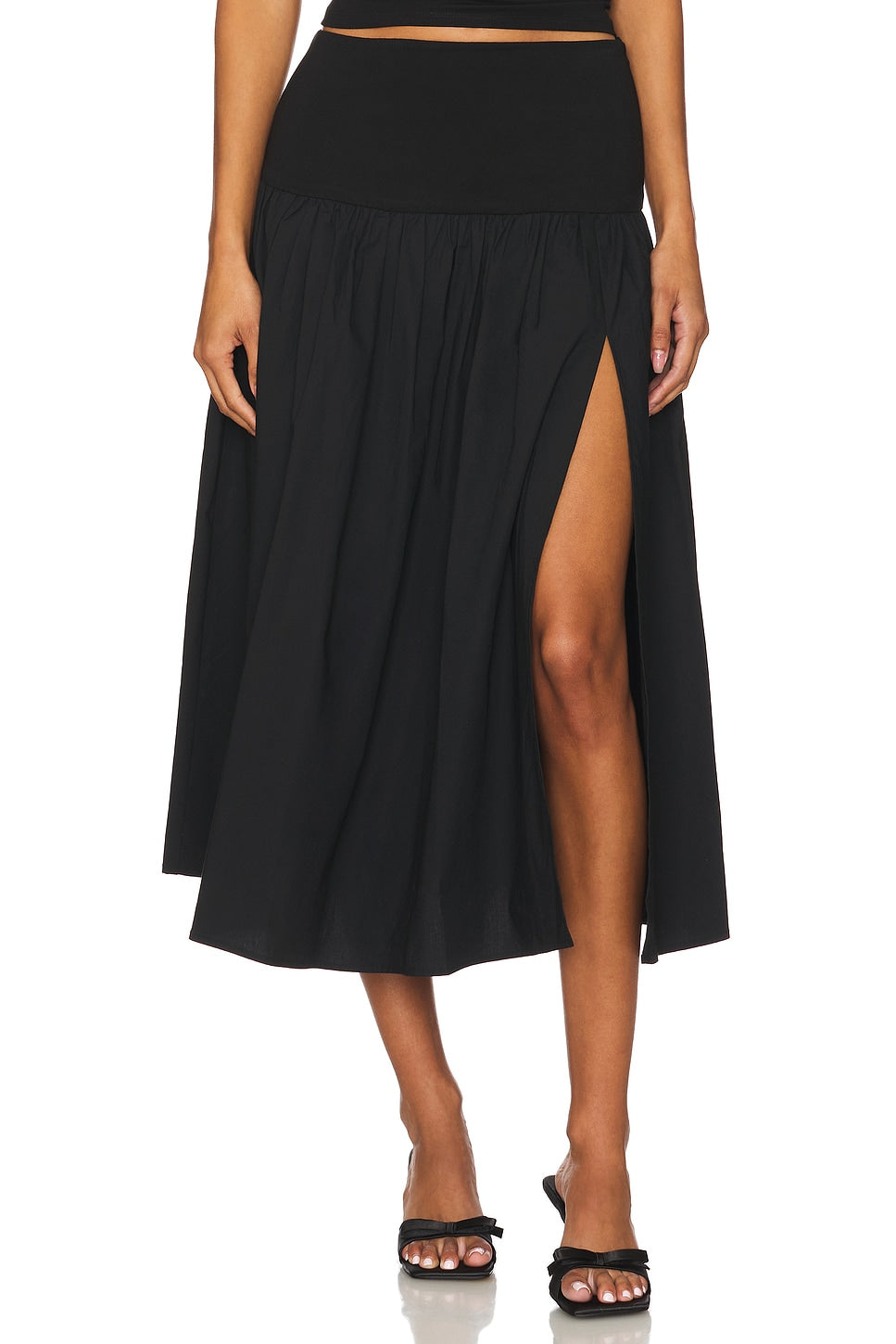 Lucy Black Slit Maxi Skirt