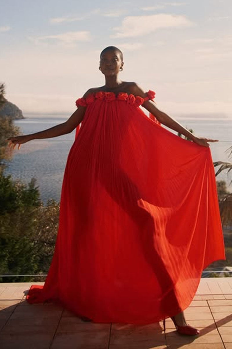 3D Flower Maxi Dress