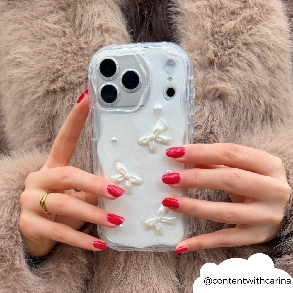 İnci ve Kurdeleli Telefon Kılıfı