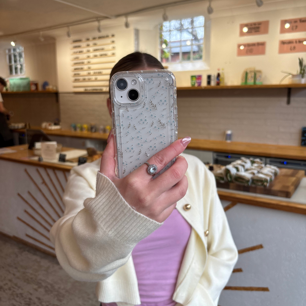Şeffaf Telefon Kılıfı - Blooming Blues