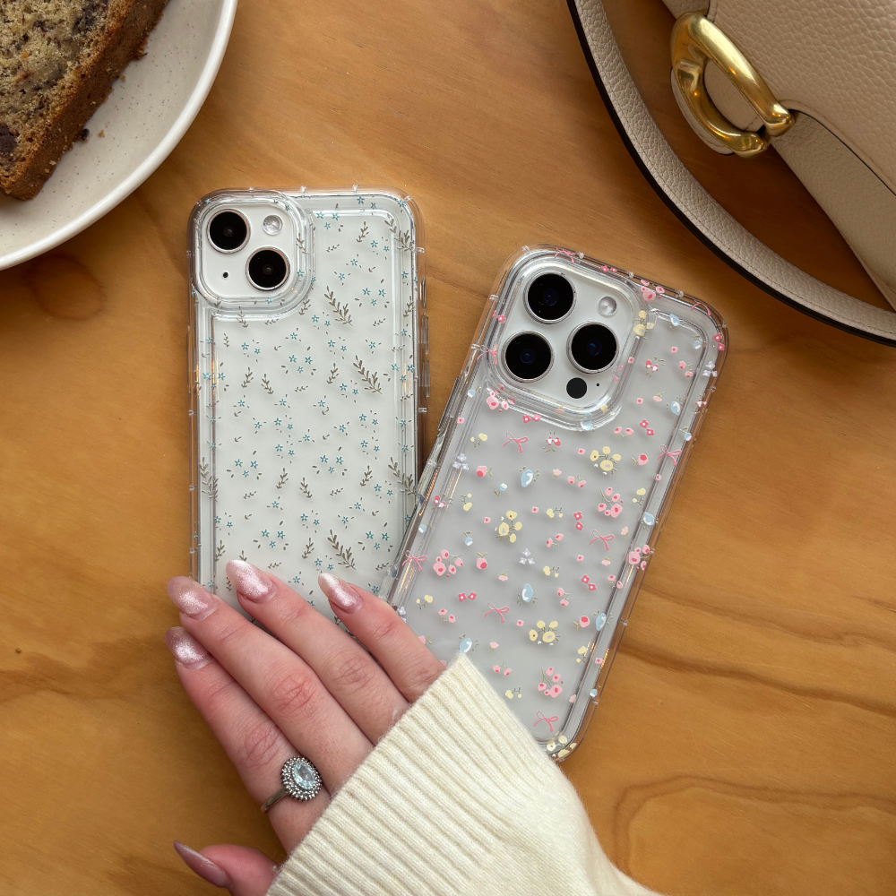 Şeffaf Telefon Kılıfı - Blooming Blues