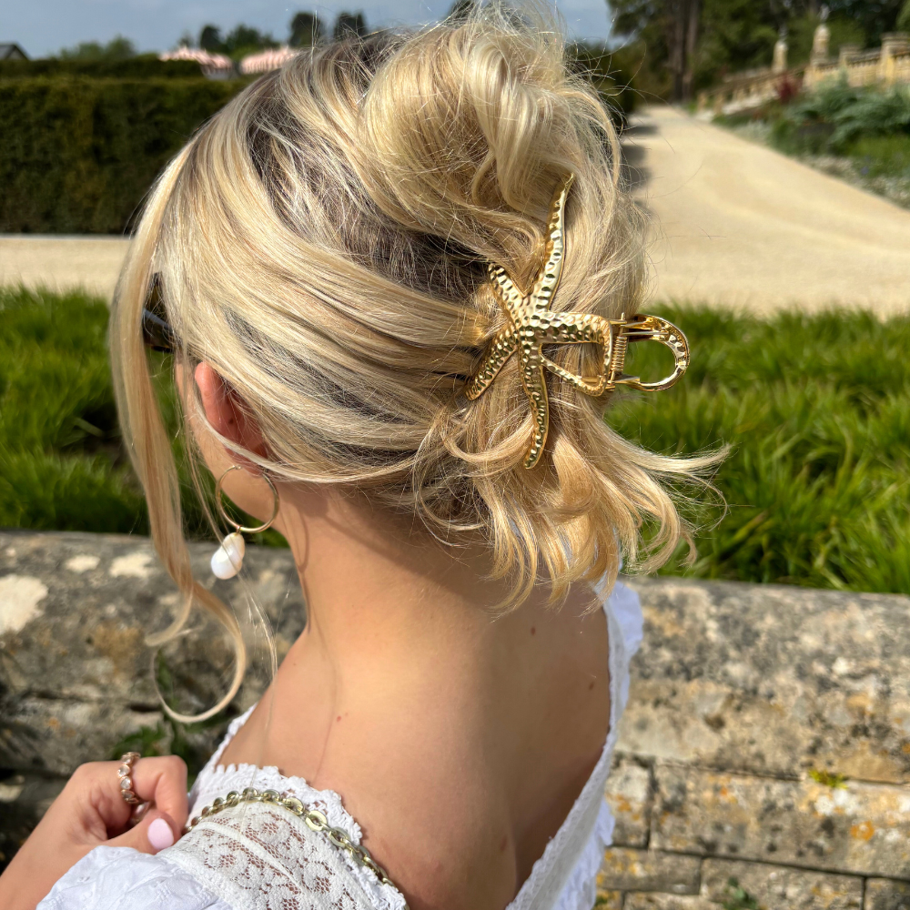 Altın Metal Deniz Yıldızı Pençesi Klipsi