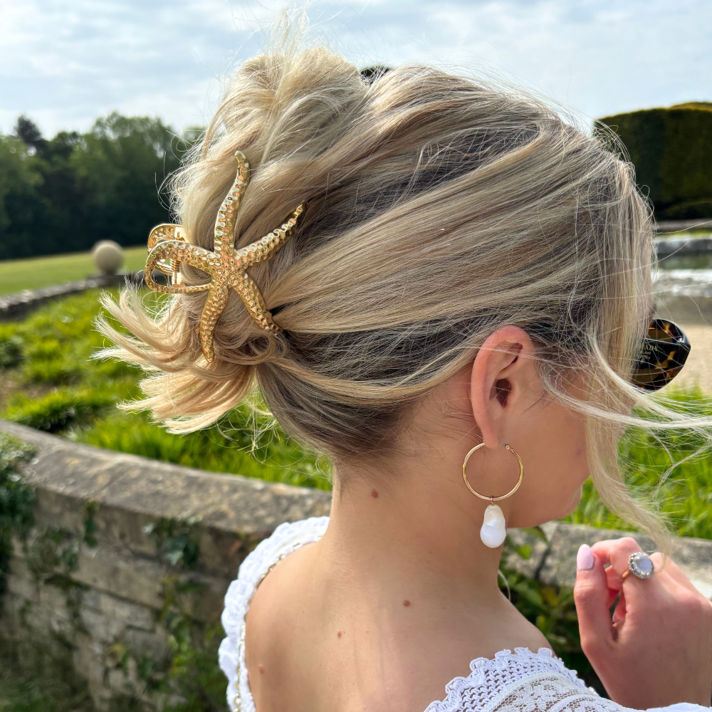 Altın Metal Deniz Yıldızı Pençesi Klipsi