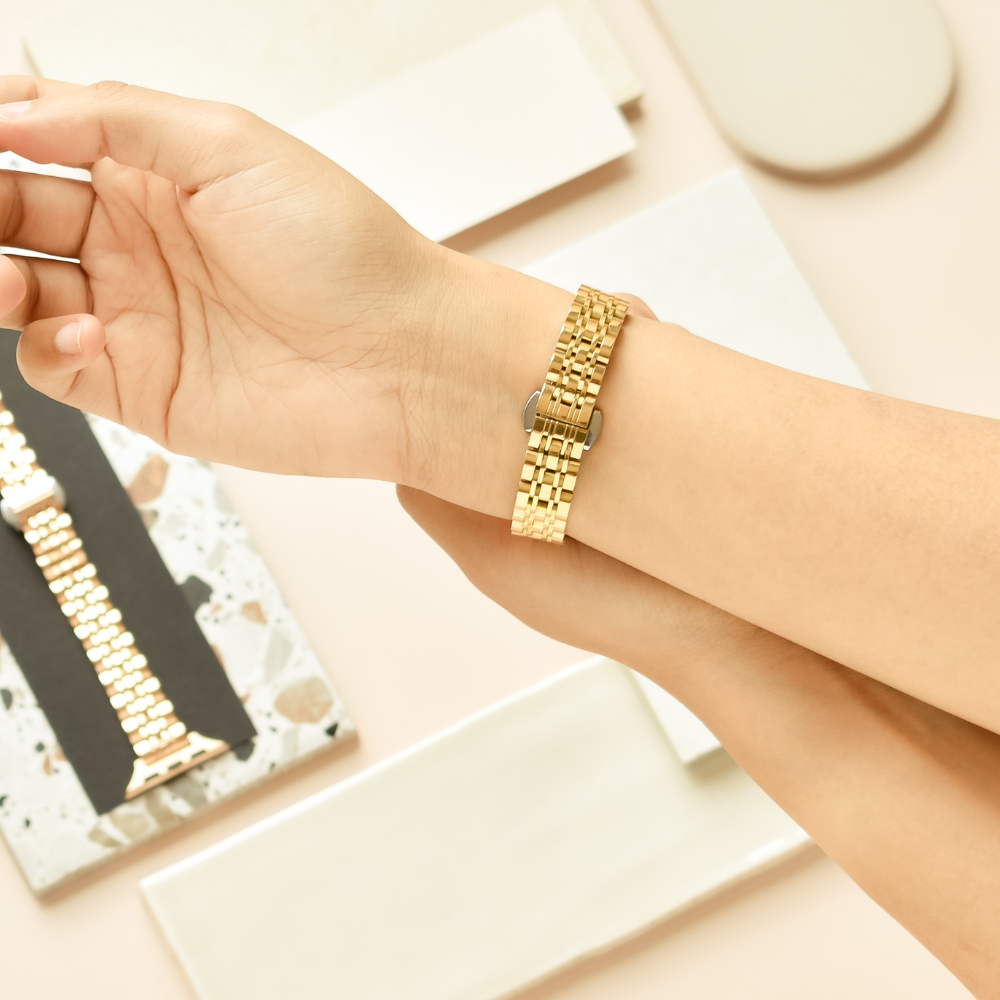 İnce Paslanmaz Çelik Apple Watch Kayışı - Altın