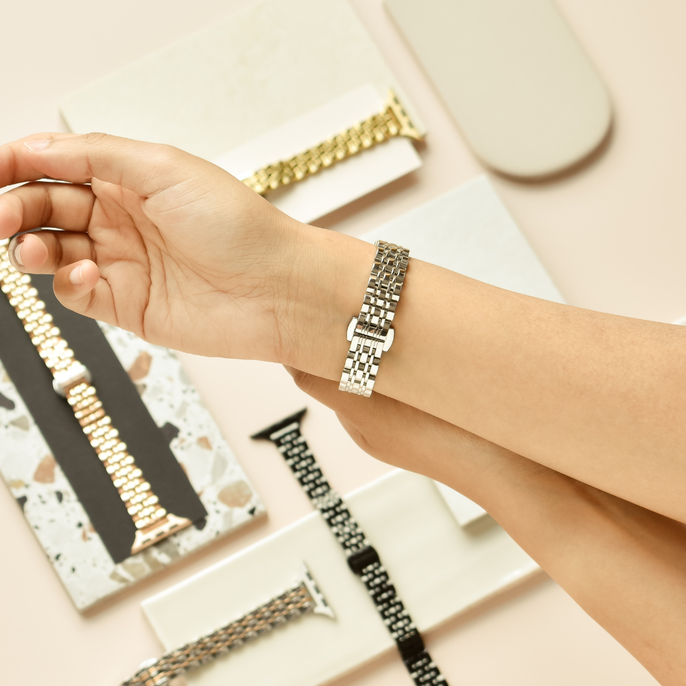 İnce Paslanmaz Çelik Apple Watch Kayışı - Gümüş