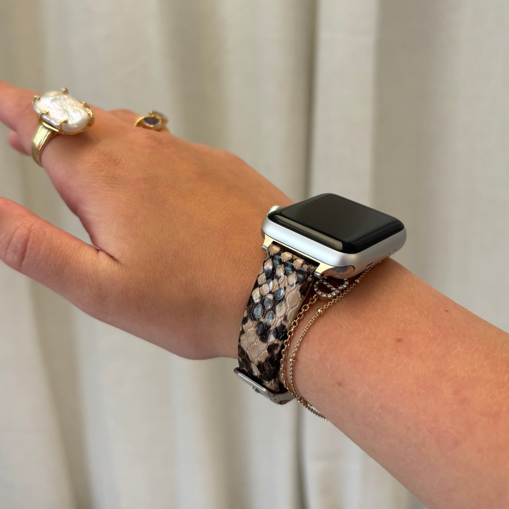 Vegan Textured PU Leather Apple Watch Strap - Snake