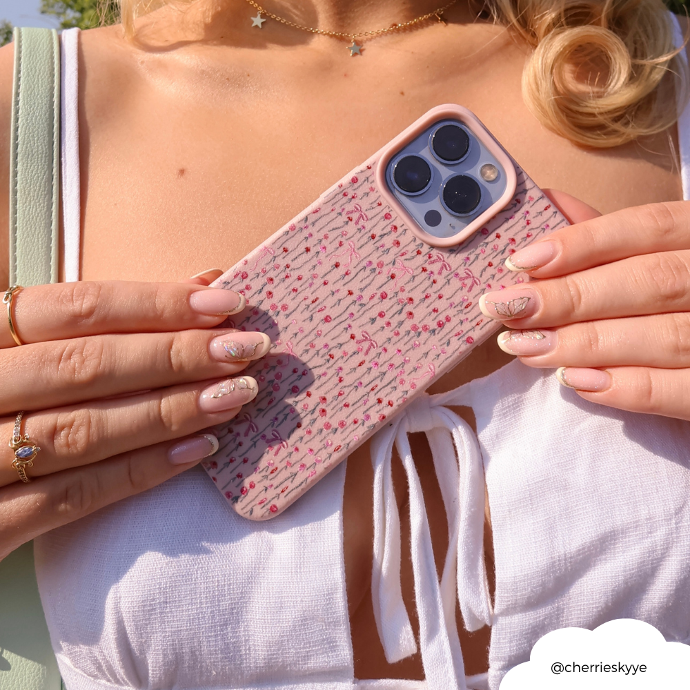 Şakayık Kurdeleli Telefon Kılıfı