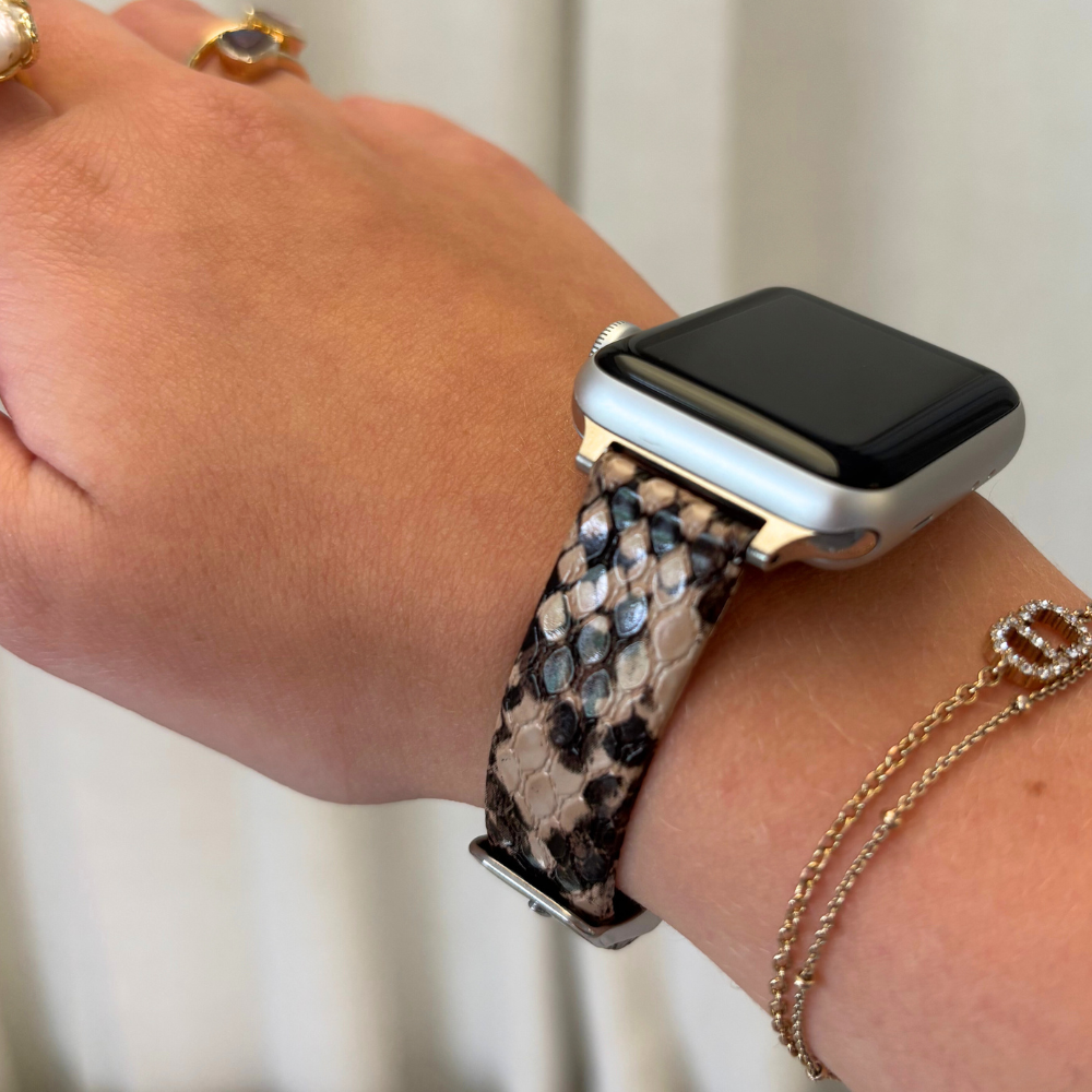 Vegan Textured PU Leather Apple Watch Strap - Snake