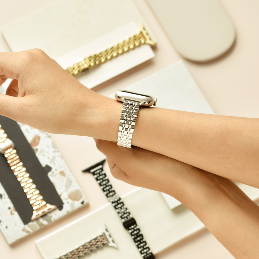 İnce Paslanmaz Çelik Apple Watch Kayışı - Gümüş