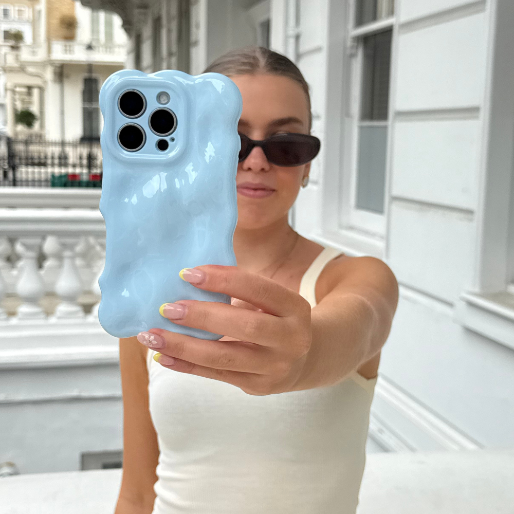 3D Baloncuklu Telefon Kılıfı - Buz Mavisi