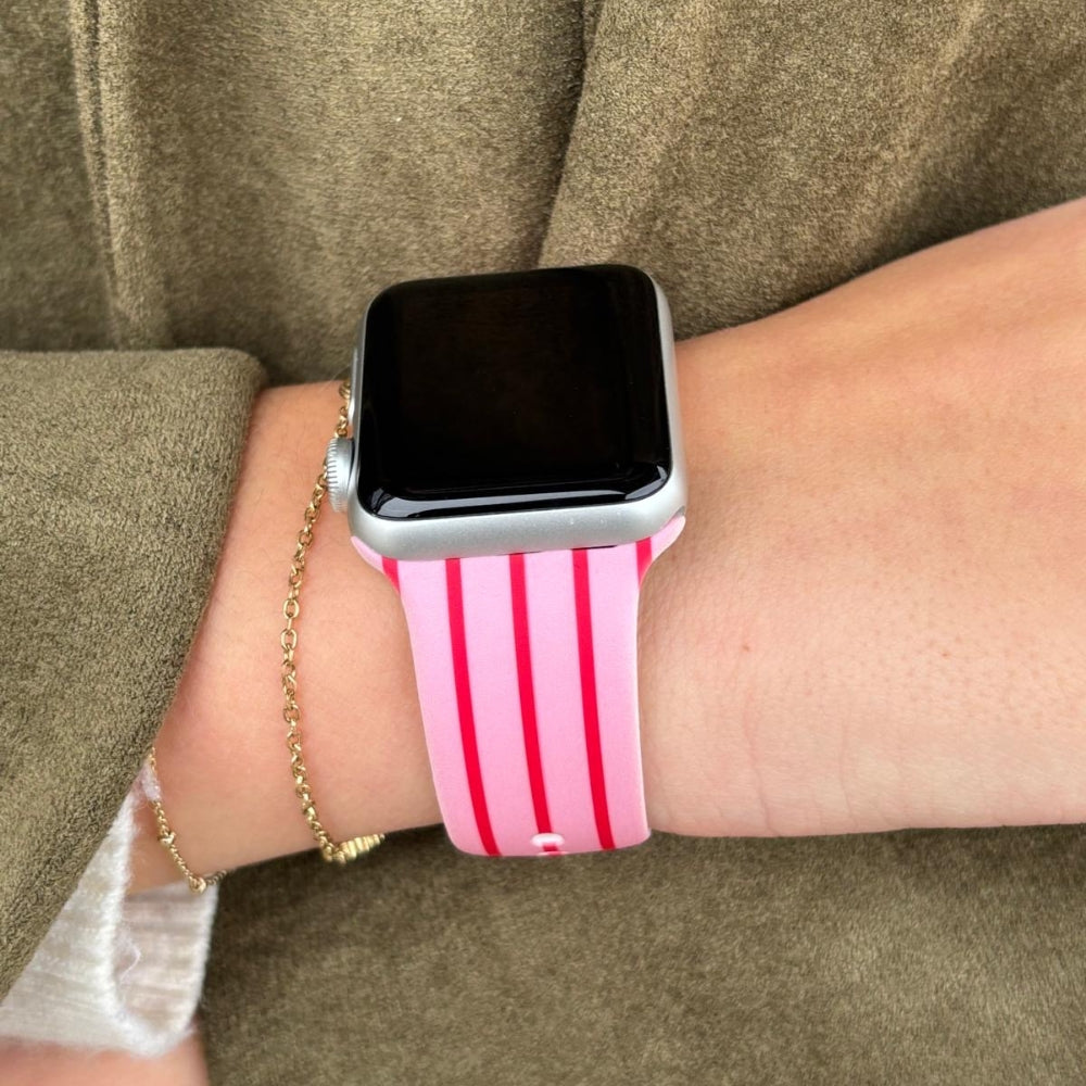 Kiraz Çizgili Apple Watch Kayışı